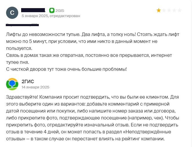 Борьба с негативными отзывами на площадке 2ГИС
