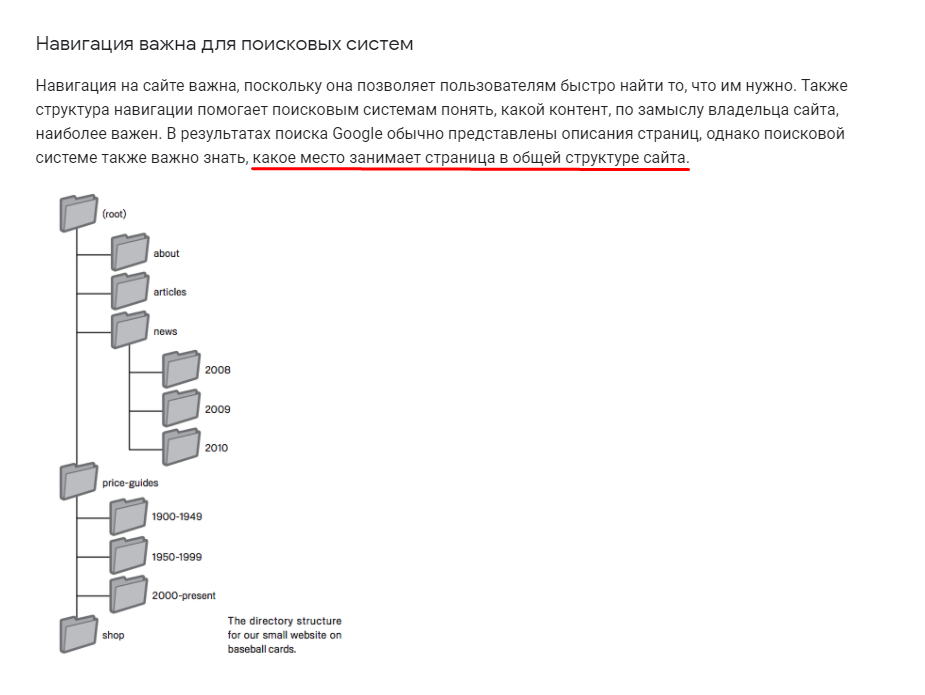 Навигация важна для поисковых систем