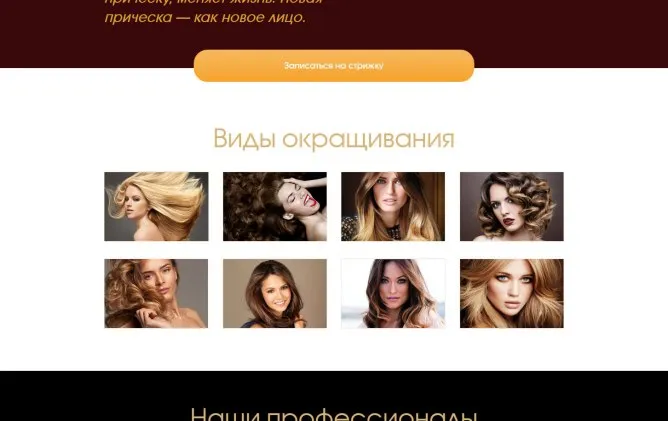 Лендинг пейдж для салона красоты - Портфолио
